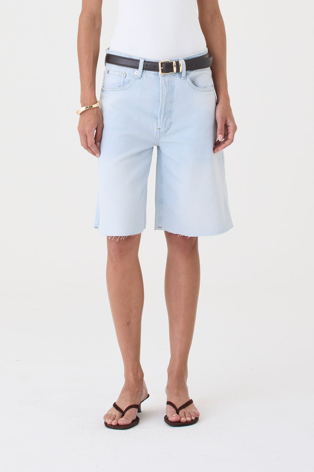 Jorts Helena Barra a Fio – Jeans Claro