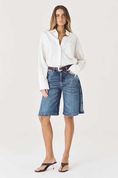 Jorts Jackie Fenda – Jeans Médio Escuro