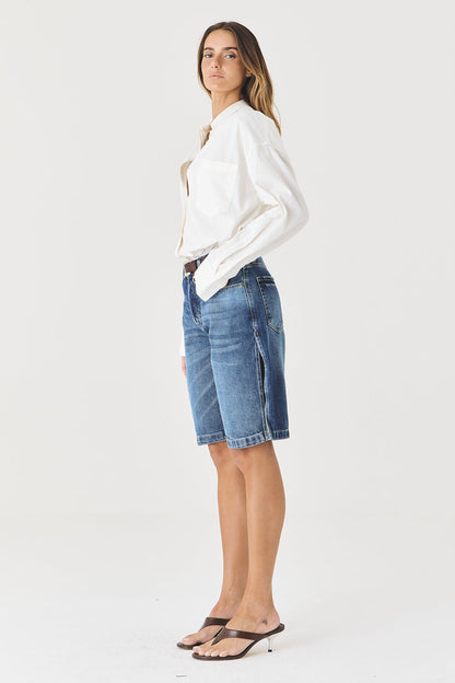 Jorts Jackie Fenda – Jeans Médio Escuro