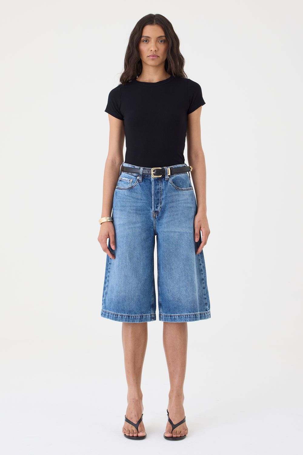 Jorts Sara Barra Larga – Jeans Escuro
