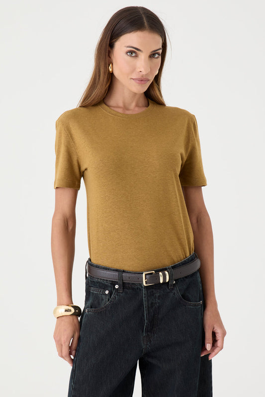 T-shirt Gola Redonda – Caramelo