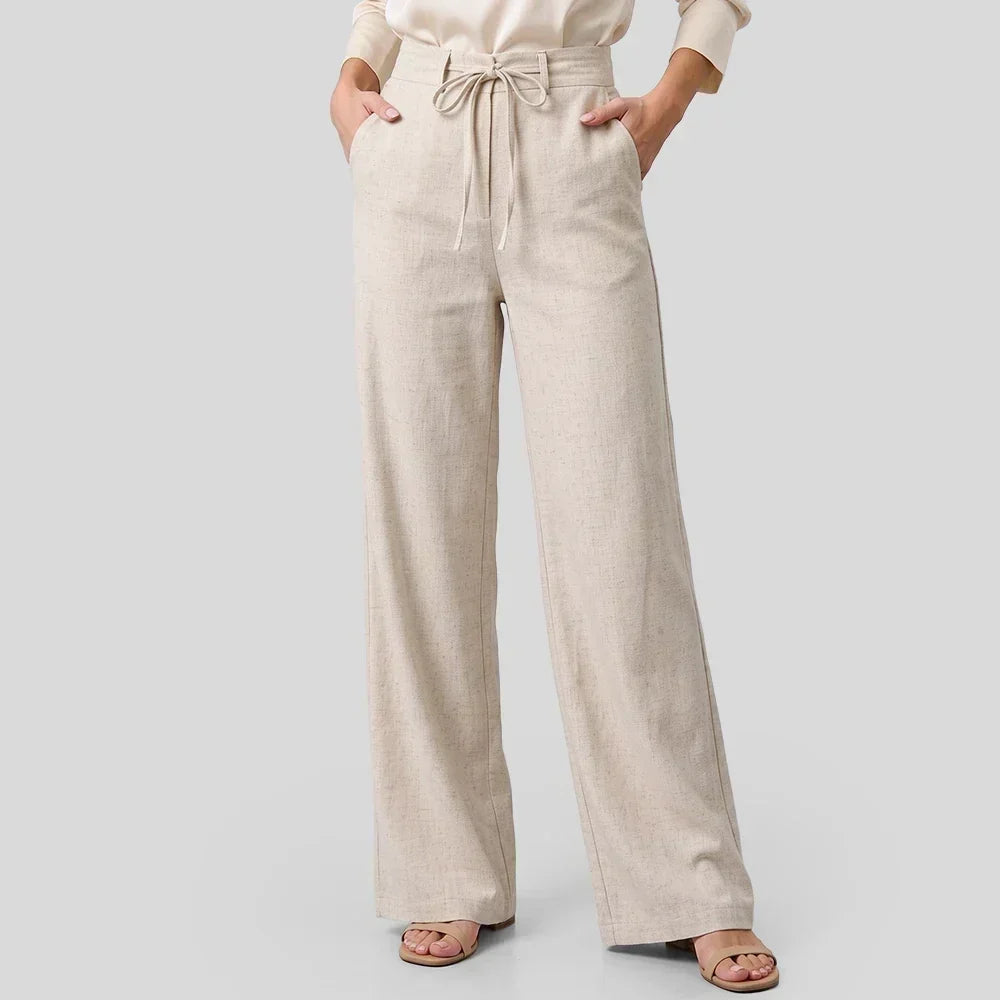 Calça Pantalona | Cintura Alta com Amarração