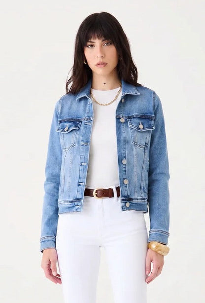 Jaqueta Bianca Bolso Embutido – Jeans Médio